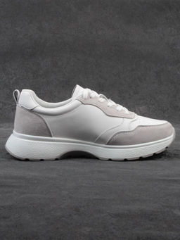 03-YC527-2 WHITE/GRAY Кроссовки женские (натуральная кожа)