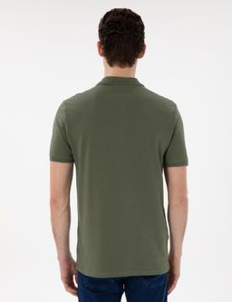 Haki Regular Fit %100 Pamuk Polo Yaka Basic Ti__rt