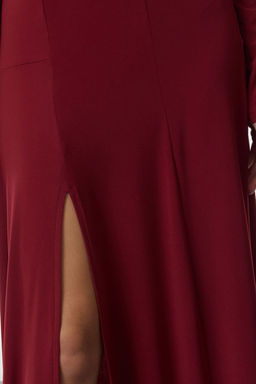 TRENDYOLMILLA Limited Edition Siyah V Yaka Skater/Belden Ac?lan Esnek Maxi Orme Elbise TWOAW25EL00299  фото 16