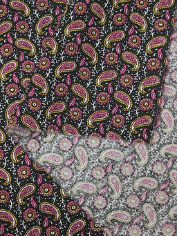 Импорт. хлопок Эмине цв.черно-зеленый, ш.1.5м, хлопок-100%, 110гр/м.кв - Купава фото 5