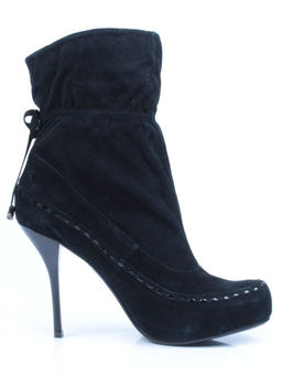 02-002-501/1/21 BLACK Полусапоги женские (натуральная замша,байка) - Фабричный китай фото 7