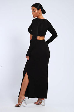 Юбка, футер (01056, черный макси) - Плиона фото 15