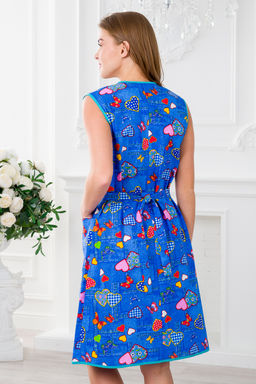 Халат женский из бязи Муза синий