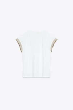 METALLIC THREAD RUFFLE T-SHIRT - Zara фото 13