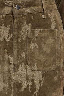 TRENDYOLMILLA Kahverengi Suet Gorunumlu Normal Bel Mini Denim Etek TWOAW25ET00101  фото 3