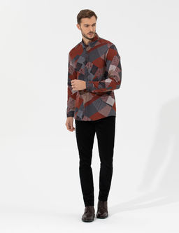 Turuncu Slim Fit Uzun Kollu G_mlek