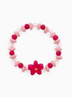 Цена за 2 шт. Набор детских украшений Выбражулька «Цветочки», 2 предмета: бусы, браслет d=6 см розовый