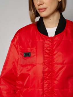 Куртка- бомбер женская 12411-22039 black/red