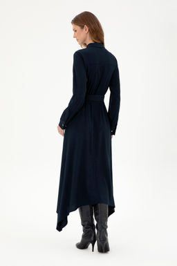 Женское темно-синее тканое платье Неожиданная скидка в корзине - U.s. polo assn фото 5