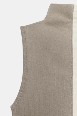 CAMISETA HALTER MANGA SISA / Crudo / Beige - Zara фото 6