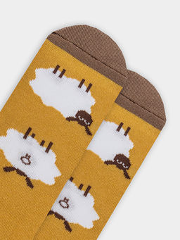 Цена за 5 пар! Теплые Носки детские с плюшевым следом и рисунком в виде барашков - Mark formelle фото 4