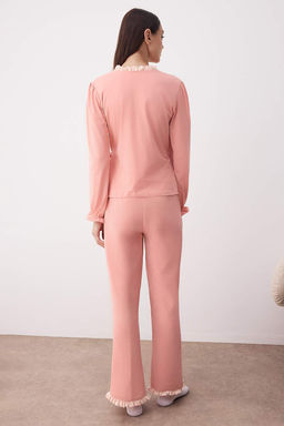 Gul Kurusu Duz F?rf?rl? 30/1 Openend Orme Pijama Tak?m? THMAW26PT00002 - Trendyolmilla фото 4