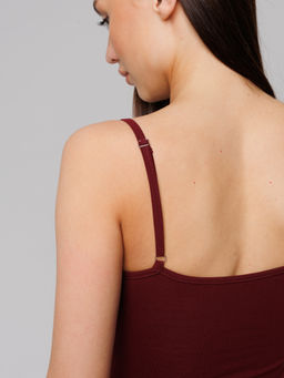 Женская майка на бретелях Lingeamo темно-бордовая ЛТ-07 (28)  фото 2