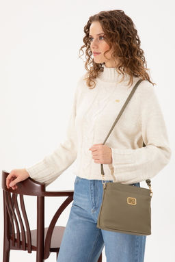 Женская сумка через плечо цвета хаки Неожиданная скидка в корзине