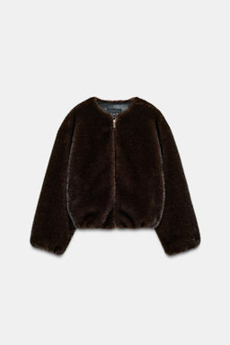 FAUX FUR BOMBER JACKET - Zara фото 6