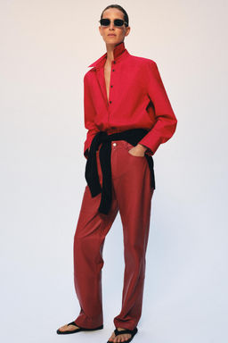 PANTAL?N PIEL 100% ZW COLLECTION LIMITED EDITION / Rojo