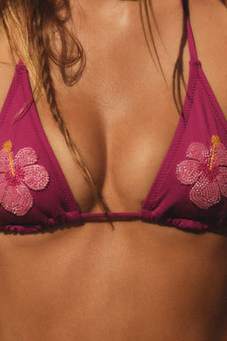 BEADED FLORAL BIKINI TOP - Zara фото 7