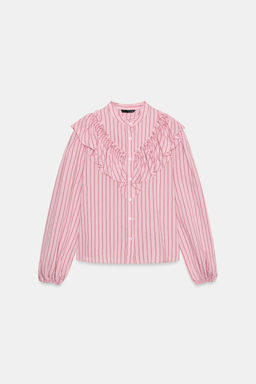 STRIPED SHIRT WITH RUFFLES - Zara фото 6