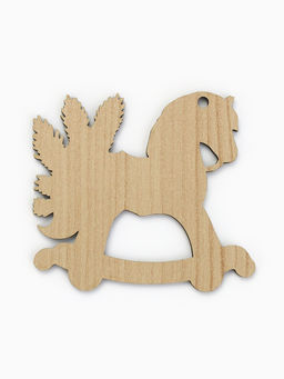 Цена за 3 шт. Ёлочная игрушка - подвеска новогодняя «Лошадка-качели», 7.7×6.9 см