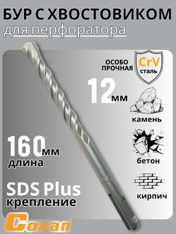 Цена за 2 шт. Бур с хвостовиком Conan SDS-PLUS, 12*110мм COTD21216 OLS-778-102