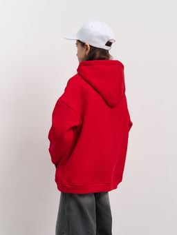 Толстовка с капюшоном для девочки "Basic" красный