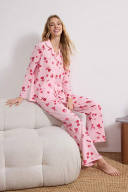 Ekru %100 Pamuklu Kalpli Orme Pijama Tak?m? THMAW25PT00141 - Trendyolmilla фото 12