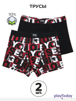 Трусы-боксеры PlayToday для мальчика набор 2 шт хлопок с эластаном черный