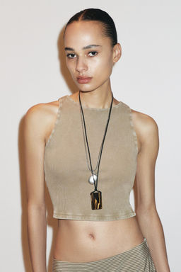 OPEN-BACK RIB T-SHIRT - Zara фото 9
