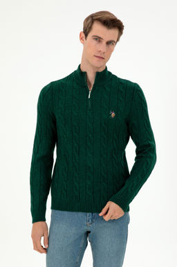 Мужской темно-зеленый свитер