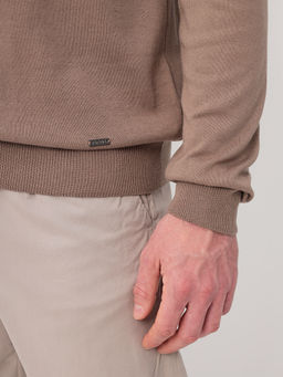 Джемпер мужской с воротником поло GREG G128-AC155 (бежевый)  фото 5