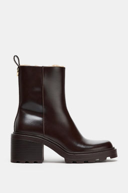 HEELED ANKLE BOOTS WITH FAUX FUR LINING - Zara фото 7