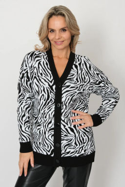 Жакет В 1881/черно-белый