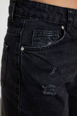 TRENDYOLMILLA Mavi Y?rt?kl? Yuksek Bel Uzun Straight Jeans TWOAW24JE00033  фото 18