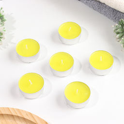 Цена за 2 шт. Набор свечей ароматических чайных «Лимон», 3.8×1.6 см, 3.5 ч, 12 г, 6 шт.