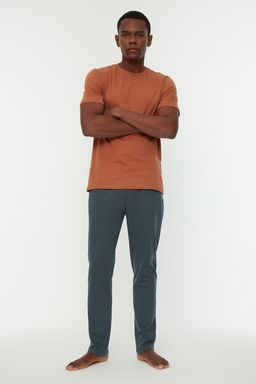 TRENDYOL MAN Turuncu Renk Bloklu %100 Pamuk Regular Fit Pijama Tak?m? THMSS21PT0319 - Trendyolmilla фото 2