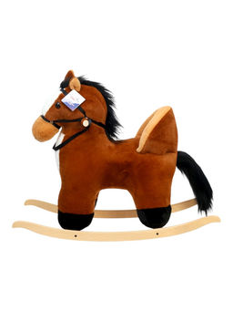 Качалка «Лошадка», со спинкой, коричневая