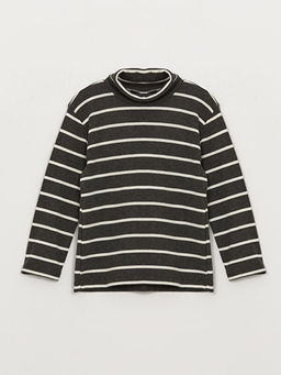 Bal?k?? Yaka Uzun Kollu ?izgili Erkek Bebek Ti??rt