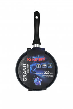 ЛА_АП_GRANIT INDUCTION (black) Сковорода блинная 220мм, индукция, арт GB21122i