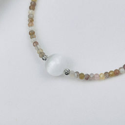 Чокер из Бразильского агата с Селенитом 38 см +