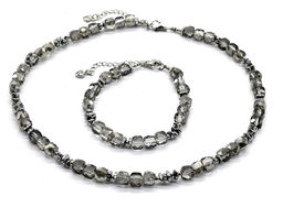 Чокер и браслет из циркона кубик граненый 6*6мм, цвет синий, 40см, 17см - Радуга камня фото 3