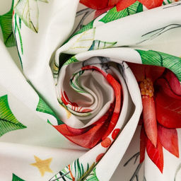 Скатерть новогодняя Этель Christmas red flowers 149?180 см с ГМВО, 100% хлопок, саржа 190 г/м?