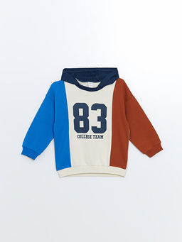 Kap??onlu Bisiklet Yaka Bask?l? Erkek Bebek Sweatshirt ve E?ofman Alt 2li Tak?m - Waikiki фото 2