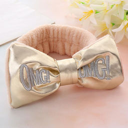 Плюшевая повязка для волос OMG ,цвет золотой .