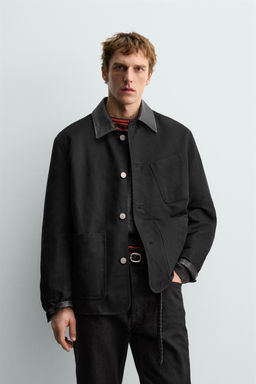 LEATHER COMBINATION JACKET AARON LEVINE X ZARA  фото 11
