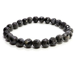 Браслет из камня с огранкой Ларвикит 8мм пpoбyждaeт нeжныe чyвcтвa и дарует счастье 8мм