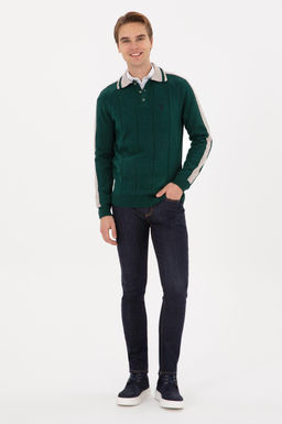 Erkek Regular Fit Polo Yaka Koyu Ye_il Kazak - U.s. polo assn фото 4