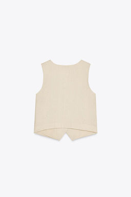 LINEN BLEND TAILORED WAISTCOAT - Zara фото 4