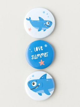 Набор значков 3 шт. iLikeGift Shark "LOVE SUMMER"