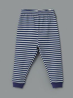 Bisiklet Yaka Bask?l? Erkek Bebek Pijama Tak?m?