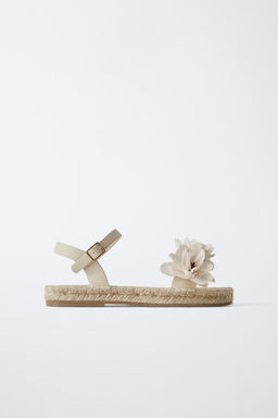 JUTE SANDALS WITH FLORAL DETAIL